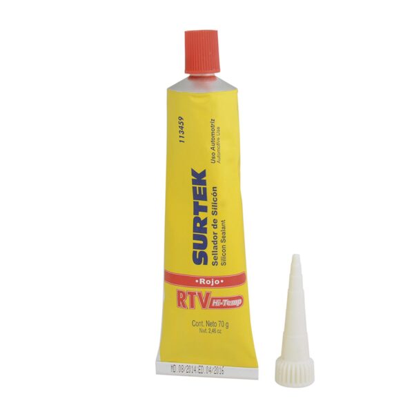 113459 Silicon para alta temperatura, color rojo en tubo, 70 gr Surtek