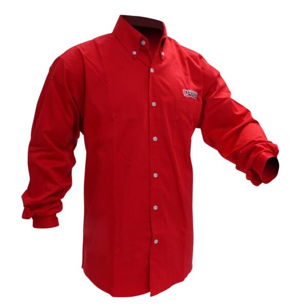 CAML201X Camisa de manga larga para caballero color rojo talla EG Urrea