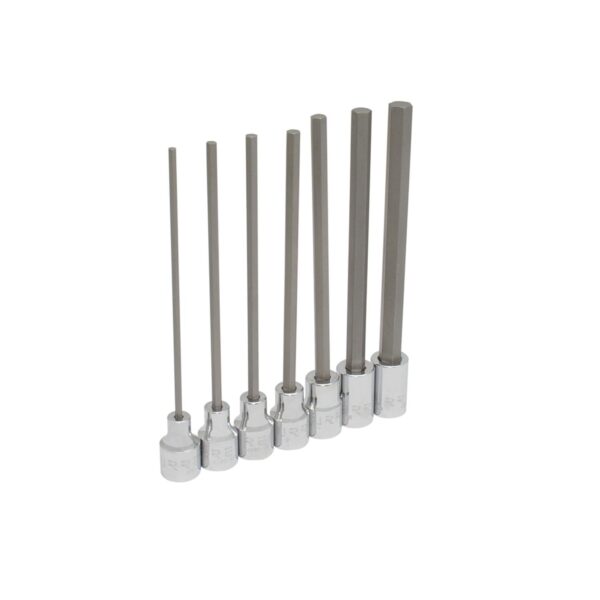 4990-7L Juego de dados punta hexagonal extra larga cuadro de 3/8", 6 puntas, en pulgadas, 7 piezas U