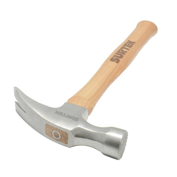 420CF Martillo de uña recta con cabeza fresada con mango de madra de 16", 20 oz Surtek