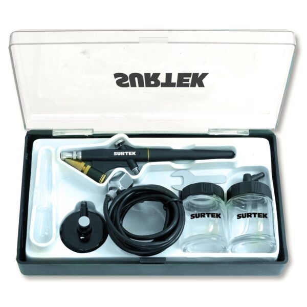 PA2 Juego de aerografo por succion capacidad 20 ml 35 PSI, 7 piezas Surtek