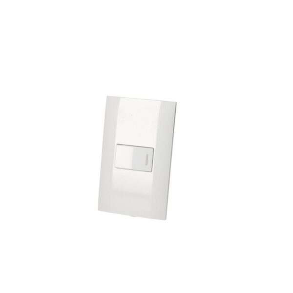 P418B Placa para timbre 1/3, linea Americana, color blanco Surtek