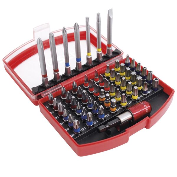61956 Juego combinado de puntas hexagono de 1/4" con adaptador magnetico de poder, 56 piezas Urrea
