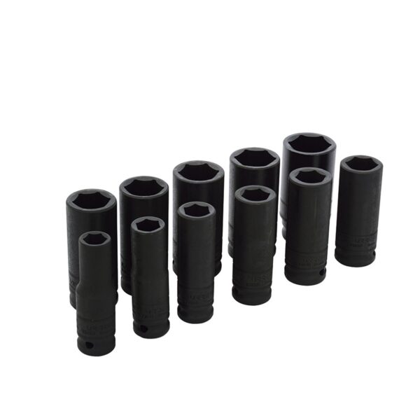 73112 Juego de dados largos de impacto cuadro de 1/2", 6 puntas, en pulgadas, 11 piezas Urrea