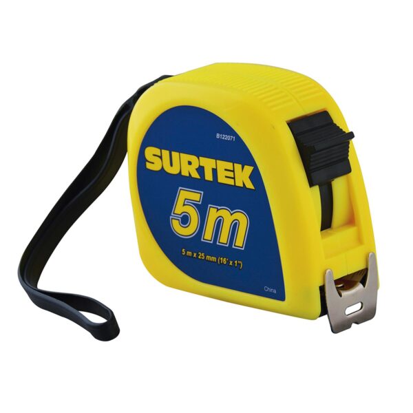 B122071 Flexometro con carcasa de plastico invencible 5 m x 1" Surtek