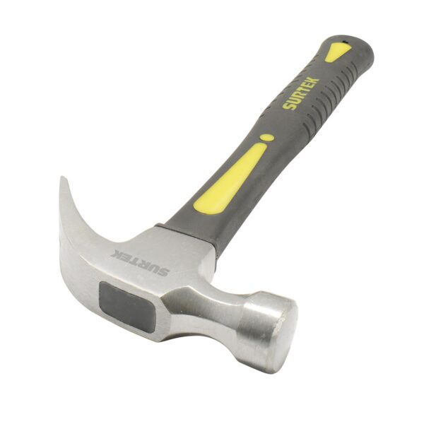 416F Martillo de uña curva con mango de fibra de vidrio de 14", 16 oz Surtek