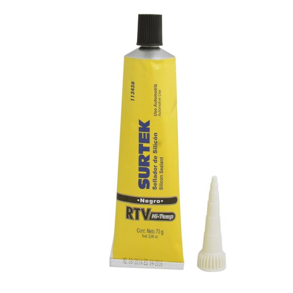113458 Silicon para alta temperatura, color negro en tubo, 70 gr Surtek