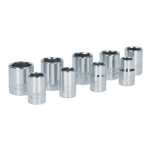S06M Juego de dados cuadro de 3/8" metricos, 6 puntas, 9 piezas Surtek