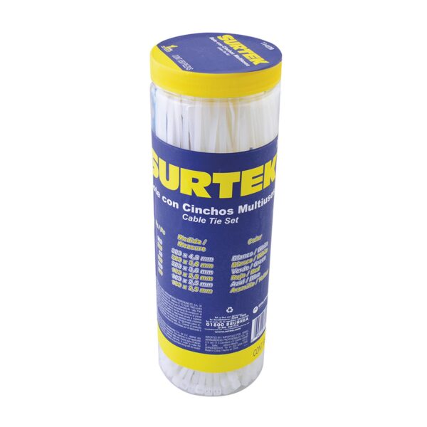 114220 Cinchos de plastico en bote, 650 piezas Surtek