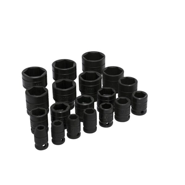 74106 Juego de dados de impacto cuadro de 1/2", 6 puntas, en pulgadas, 19 piezas Urrea
