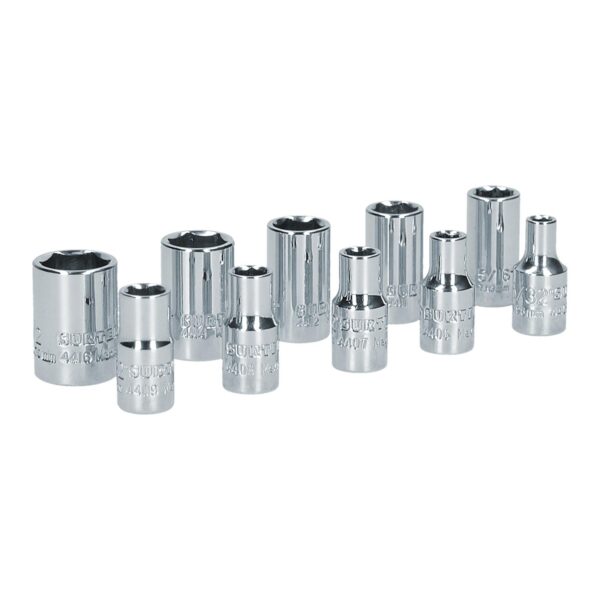 S05S Juego de dados en pulgadas cuadro de 1/4", 6 puntas, 10 piezas Surtek