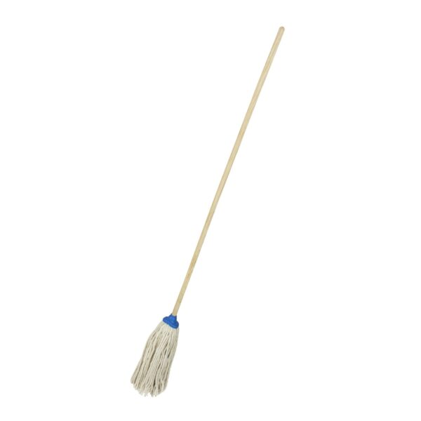 LIM01 Trapeador de pabilo de algodon 300 g con baston de madera 120 cm Foy