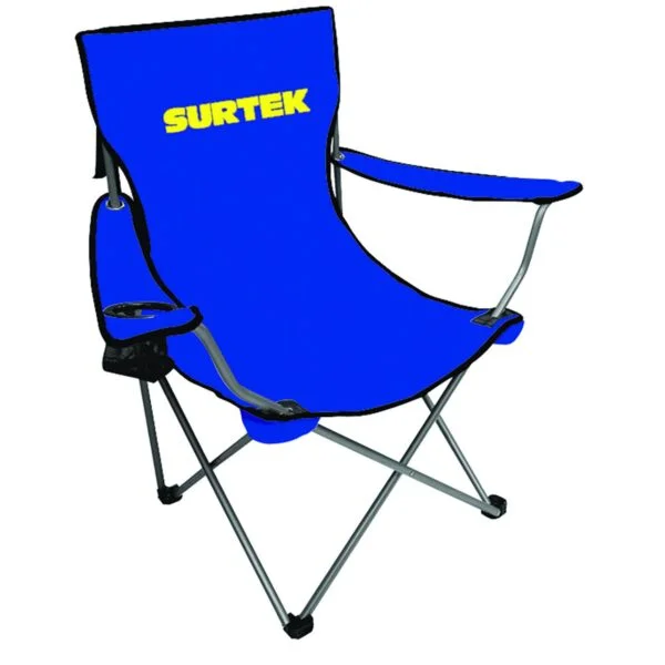 127117 Silla plegable de loneta con porta vaso Surtek