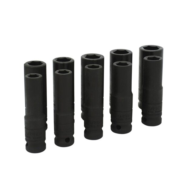 73212M Juego de dados largos de impacto cuadro de 1/2", metricos, 6 puntas, 10 piezas Urrea