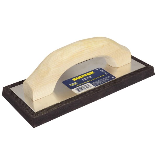 123198 Flota de hule acabado fino con mango de madera 9-1/2" x 4" x 5/8" Surtek