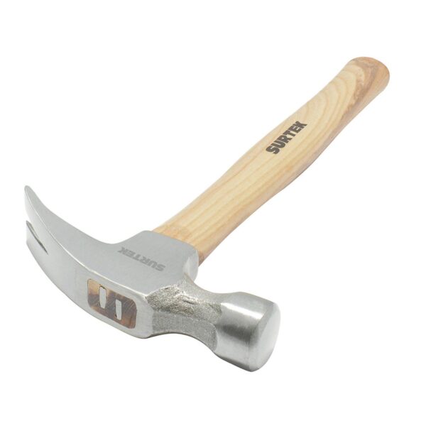 416R Martillo de uña recta con mango de madera de 14", 16 oz Surtek