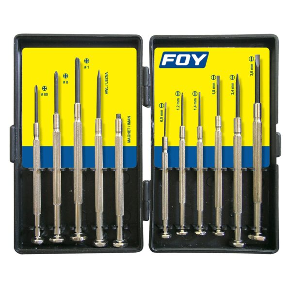 141617 Juego de destornilladores de precision combinados, 11 piezas Foy