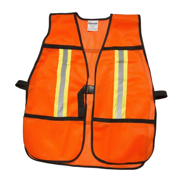137376 Chaleco de seguridad de malla de poliester con correas ajustables naranja unitalla Surtek