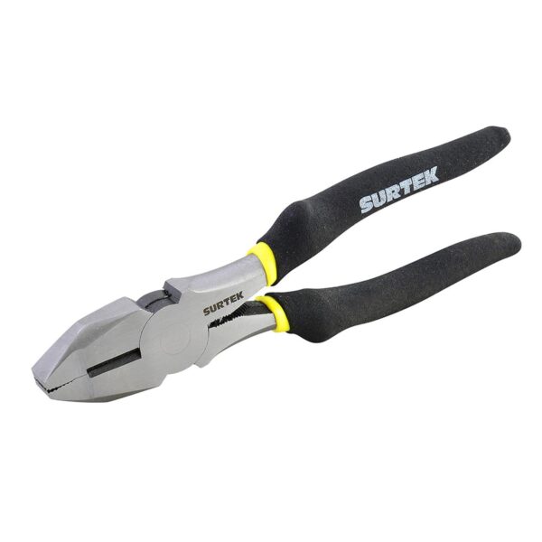 979 Pinza para electricista con mango rubber grip de 9", corte lateral nariz cuadrada Surtek