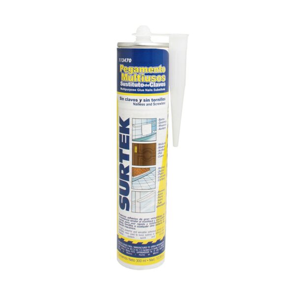 113470 Pegamento multiusos sin clavos, 300 ml Surtek