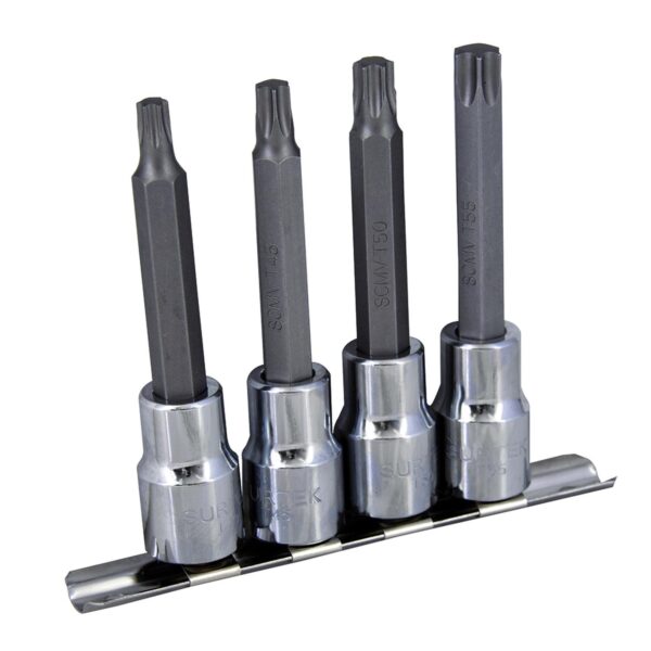 F5800TL Juego de dados con punta larga torx cuadro de 1/2", 4 piezas Surtek