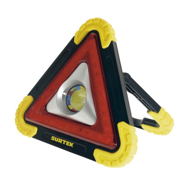 TRS01 Triangulo reflector de baterias recargables y panel solar, 10" Surtek
