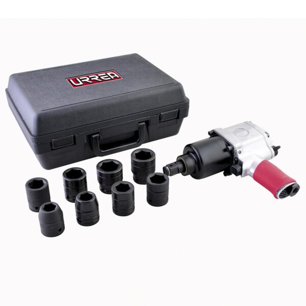 UP772HK Juego de pistola de impacto neumatica cuadro de 3/4" y accesorios en pulgadas, 10 piezas Urr