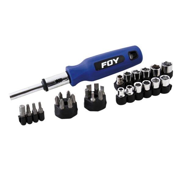 141705 Juego de puntas y accesorios hexagono de 1/4", 29 piezas Foy