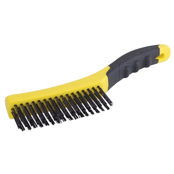 123278 Cepillo de alambre de acero al alto carbon con 4x16 filas de pinceles con mango bimaterial Su
