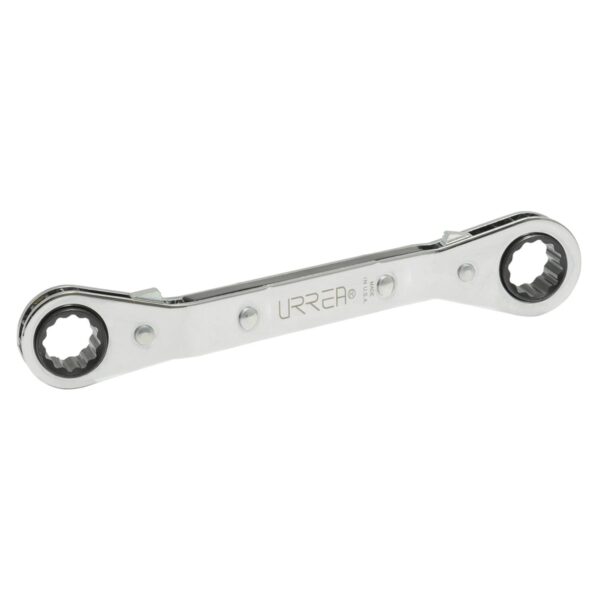 1183 Llave de estrias pulido espejo acodada de matraca en pulgadas, 12 puntas, 1/2" x 9/16" Urrea