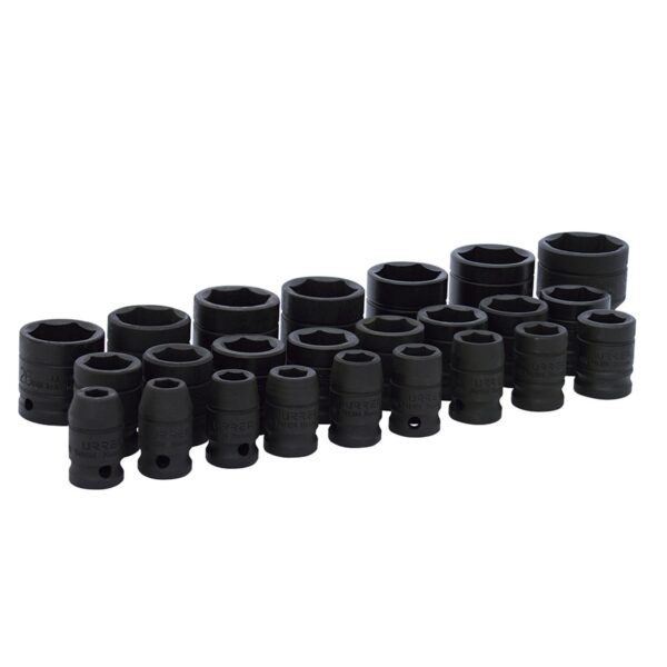 74206 Juego de dados de impacto cuadro de 1/2", 6 puntas, metricos, 24 piezas Urrea