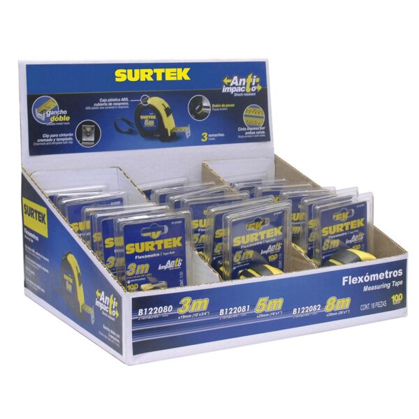DFLEXSM Caja despachadora con flexometros anti-impacto, 18 piezas Surtek