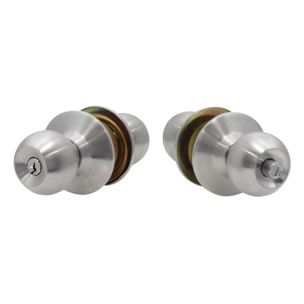 19POP Pomo cilindrico bola funcion recamara, acero inoxidable, llave estandar, en caja Prolok