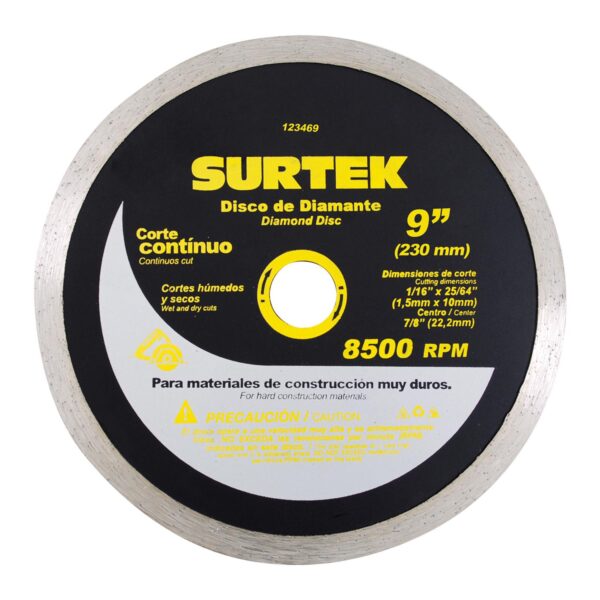 123460 Disco de diamante continuo, 4-1/2" Surtek