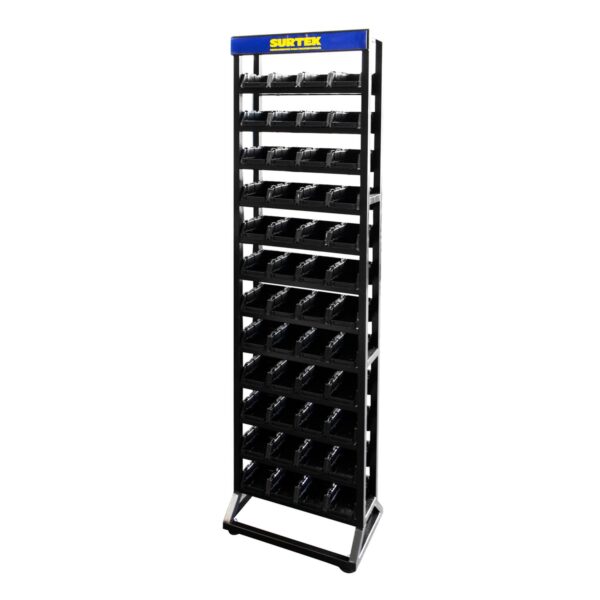 RTORG Exhibidor de piso para tornillos con 48 gavetas plasticas Surtek