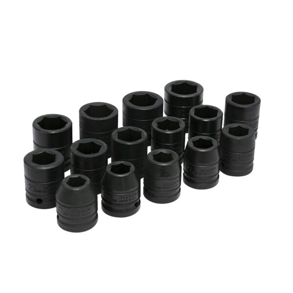 750015 Juego de dados de impacto cuadro de 3/4", 6 puntas, metricos, 15 piezas Urrea