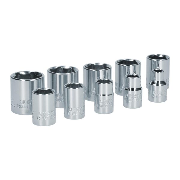 S06S Juego de dados cuadro de 3/8" en pulgadas, 6 puntas, 10 piezas Surtek