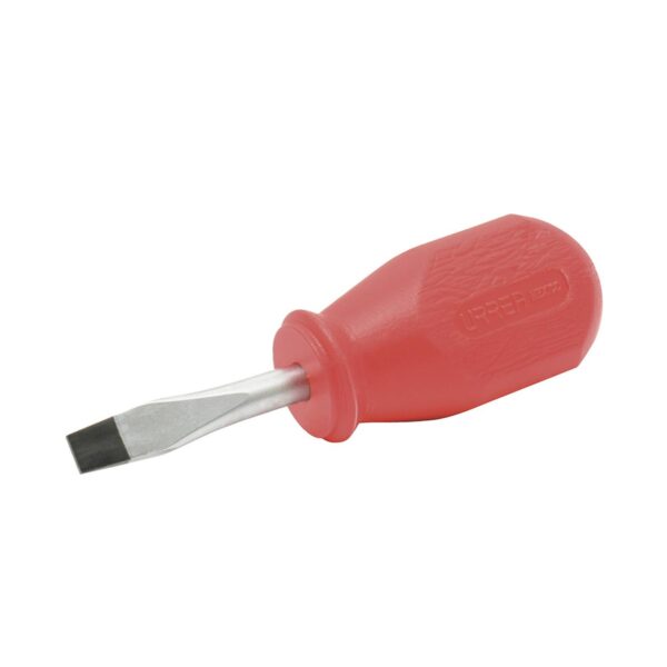 9652R Destornillador con mango rojo, punta plana tipo trompo barra redonda 1/4" x 1-1/2" Urrea