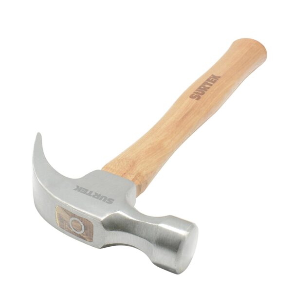 420P Martillo de uña curva pulido con mango de madera de 14", 20 oz Surtek
