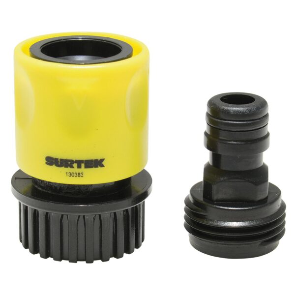 130383 Juego de conectores para manguera de riego con sistema click y adaptador 3/4" GHT,2 piezas Su