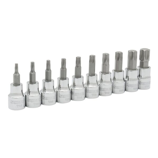 F5100T Juego de dados punta torx cuadro de 3/8", 10 piezas Surtek