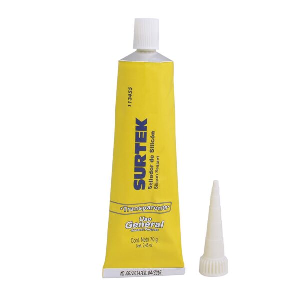 113455 Silicon en tubo transparente, 70 gr Surtek