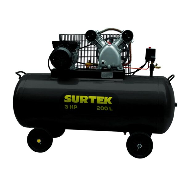 COMP6200B Compresor de aire electrico con transmision de banda 200 Lt 3 HP 127 V Surtek