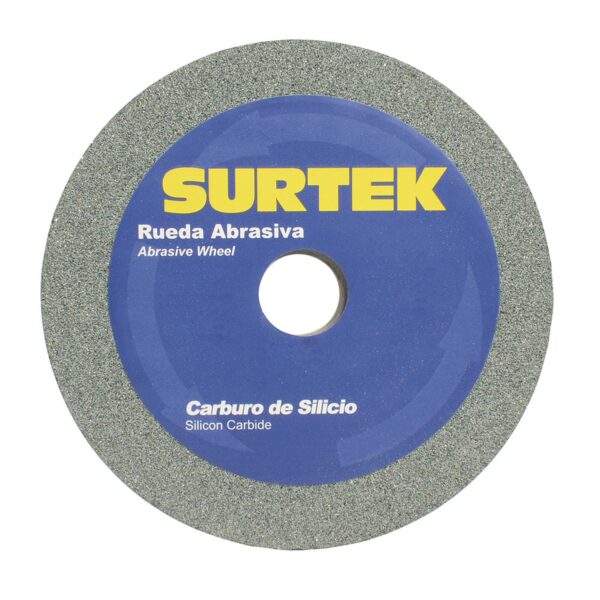 128033 Rueda abrasiva de carburo de silicio grano 80, 6" x 1" Surtek