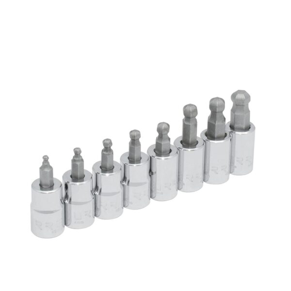 4990BDM Juego de dados con punta hexagonal tipo bola cuadro de 3/8", metricos, 8 piezas Urrea