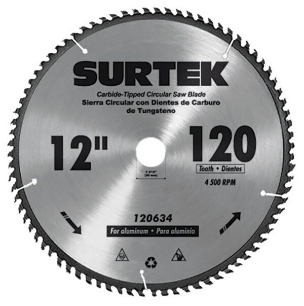 120631 Disco para sierra circular para corte madera 60 dientes, 12" Surtek