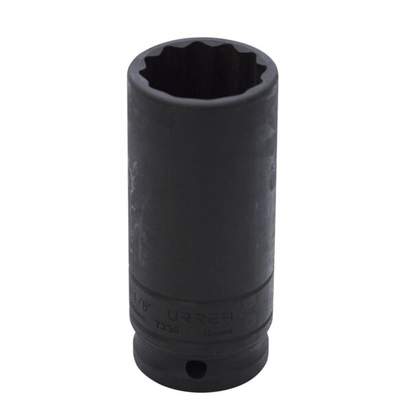 7336 Dado de impacto largo cuadro de 1/2", 12 puntas, en pulgadas, 1-1/8" Urrea
