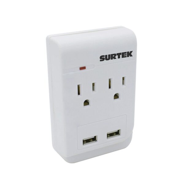 136205 Multicontacto de barra 2 entradas 2 USB Surtek
