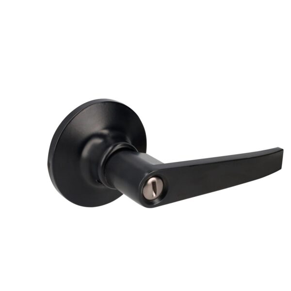 26MA Manija tubular recta funcion baño, negra, llave estandar, blister Lock