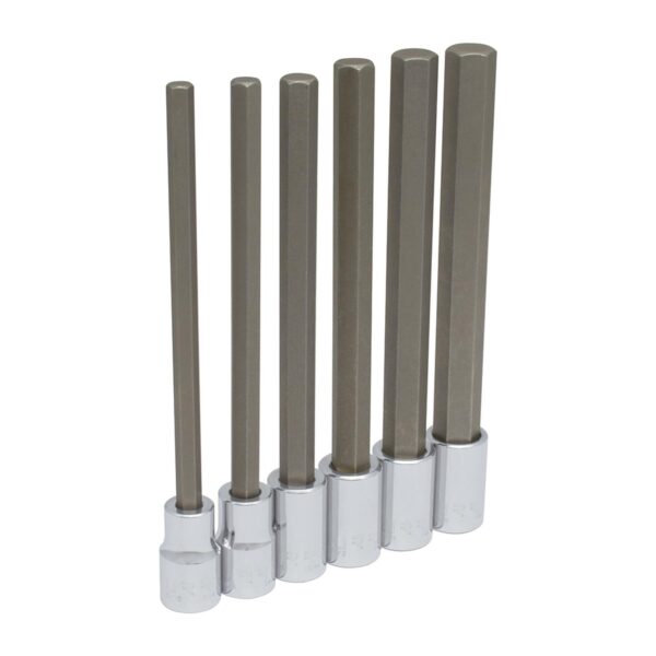 54416L Juego de dados con punta hexagonal extra larga cuadro de 1/2", en pulgadas, 6 piezas Urrea